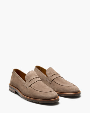 Emilio Taupe Suede Penny Loafers