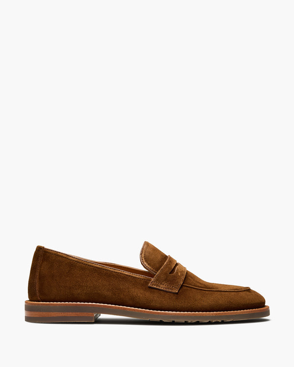 Emilio Brown Suede Penny Loafers