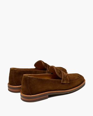 Emilio Brown Suede Penny Loafers