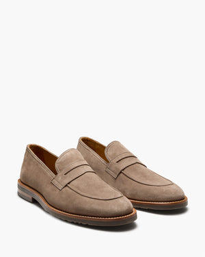 Emilio Taupe Suede Penny Loafers