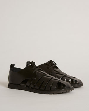 Granada Black Fisherman Sandals