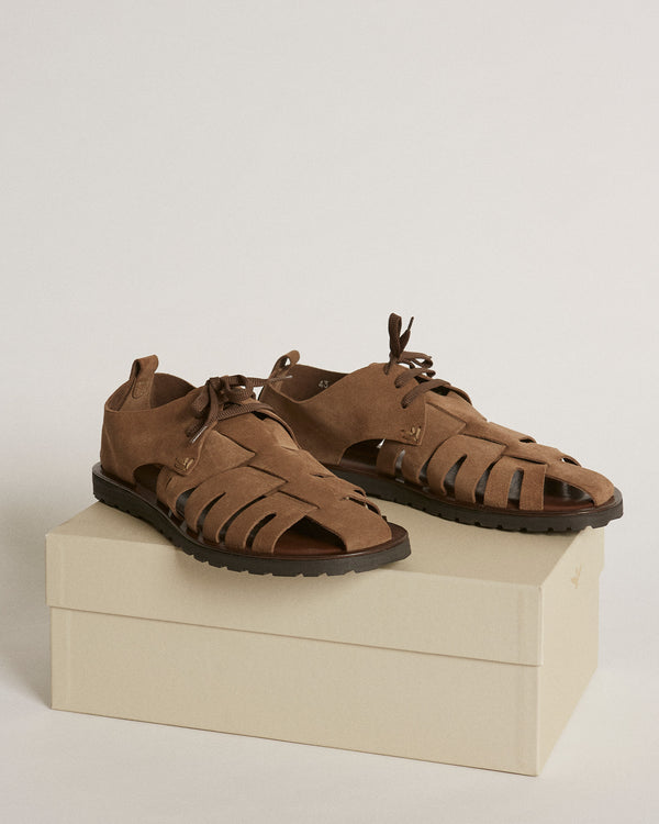 Granada Taupe Suede Fisherman Sandals