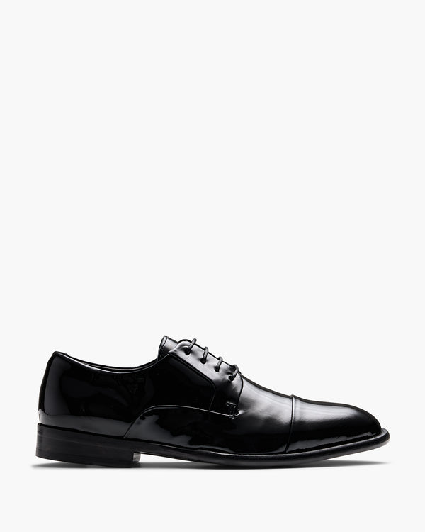 Grantham Patent Black Derby Shoes