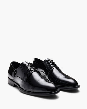 Grantham Patent Black Derby Shoes