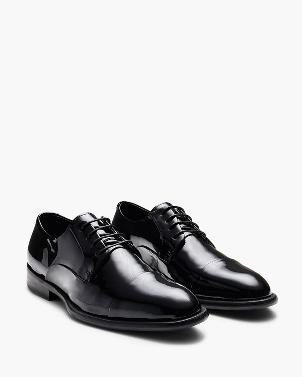 Grantham Patent Black Derby Shoes