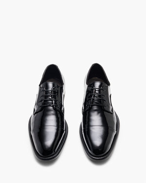 Grantham Patent Black Derby Shoes