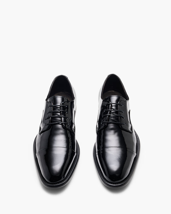 Grantham Patent Black Derby Shoes