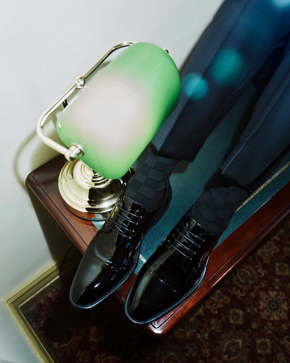 Grantham Patent Black Derby Shoes
