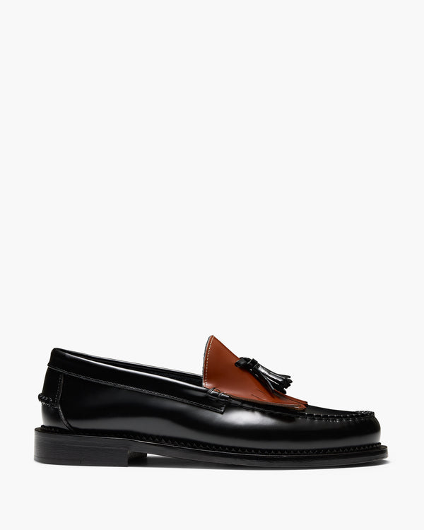 Hargreaves Black Tan Tassel Loafers