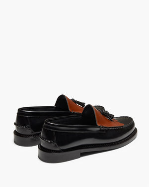 Hargreaves Black Tan Tassel Loafers