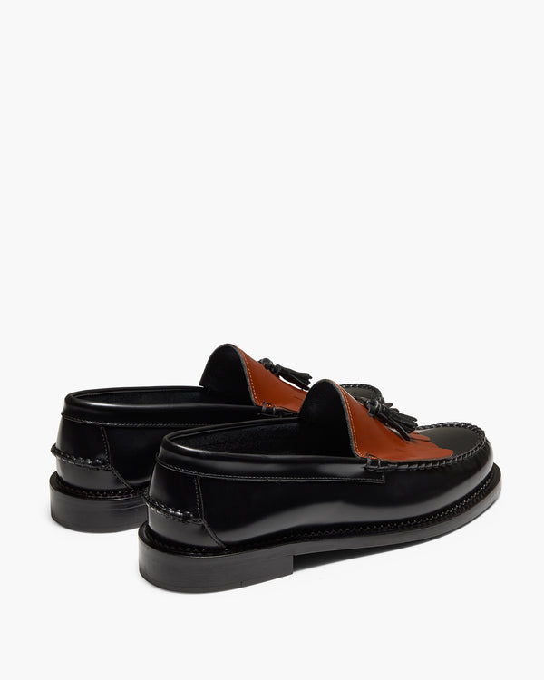 Hargreaves Black Tan Tassel Loafers