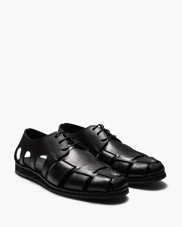 Jetty Black Fisherman Sandals