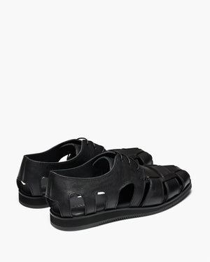 Jetty Black Fisherman Sandals