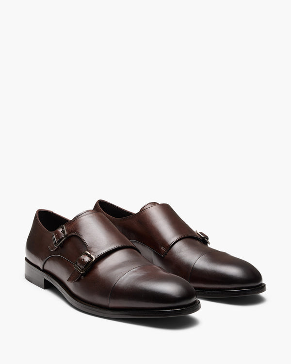 Lincoln Brown Monk Strap Shoes
