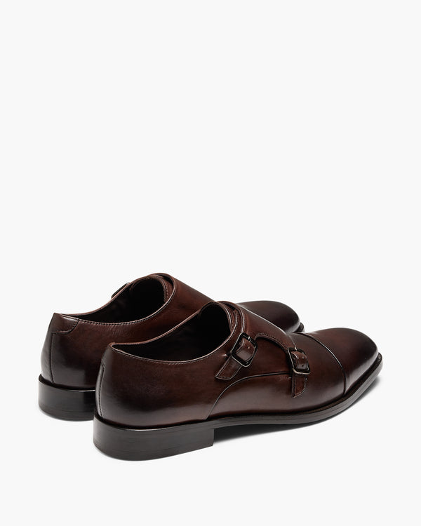 Lincoln Brown Monk Strap Shoes