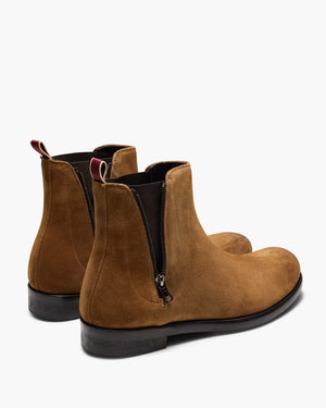Lisbon Cognac Suede Zip Boots