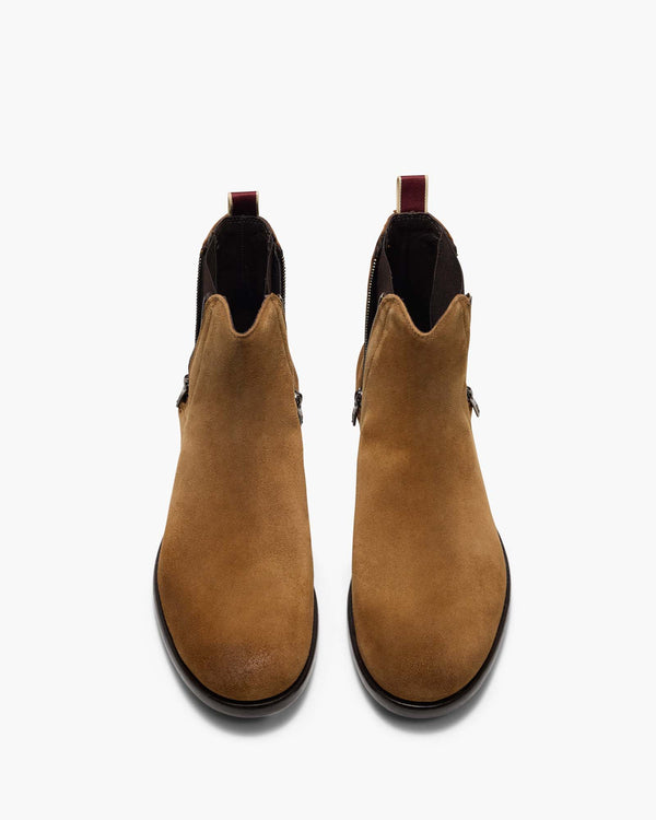 Lisbon Cognac Suede Zip Boots