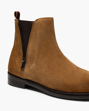 Lisbon Cognac Suede Zip Boots