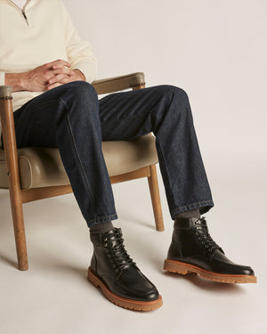 Logger Black Lace-Up Boots