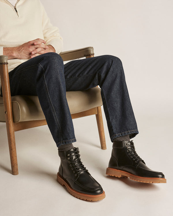 Logger Black Lace-Up Boots