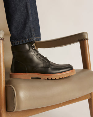 Logger Black Lace-Up Boots