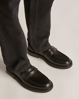 Mensa Black Pony Loafers