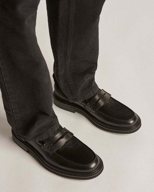 Mensa Black Pony Loafers