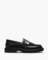 Mensa Black Weave Penny Loafers