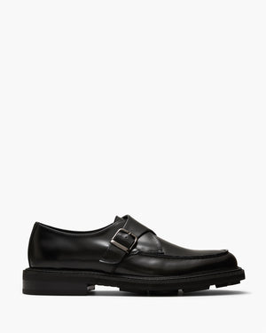 Mensa Black Monk Strap Shoes