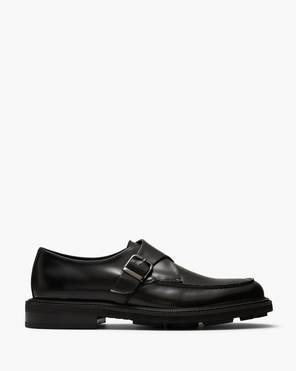 Mensa Black Monk Strap Shoes