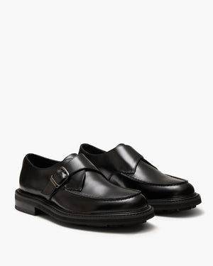 Mensa Black Monk Strap Shoes