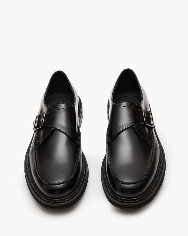 Mensa Black Monk Strap Shoes