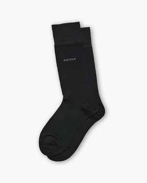 Mercerised Black Socks - Twin Pack