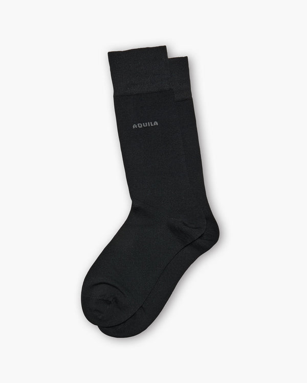 Mercerised Black Socks - Twin Pack