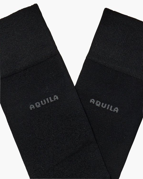 Mercerised Black Socks - Twin Pack