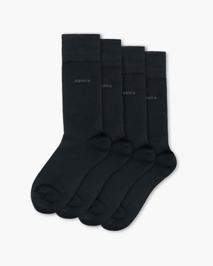 2 Pack Mercerised Black Socks