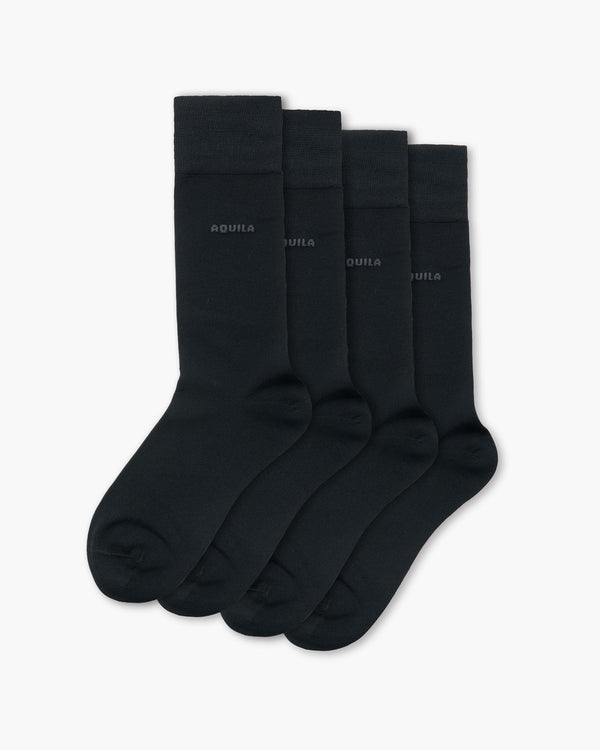 2 Pack Mercerised Black Socks