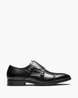 Merrett Black Monk Strap Shoes