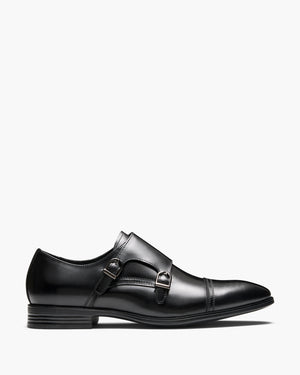 Merrett Black Monk Strap Shoes