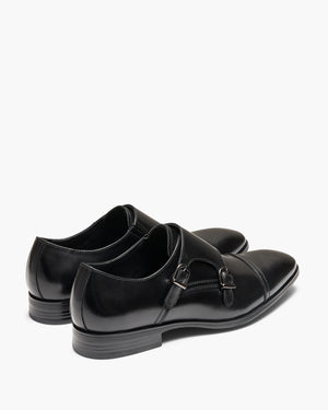 Merrett Black Monk Strap Shoes