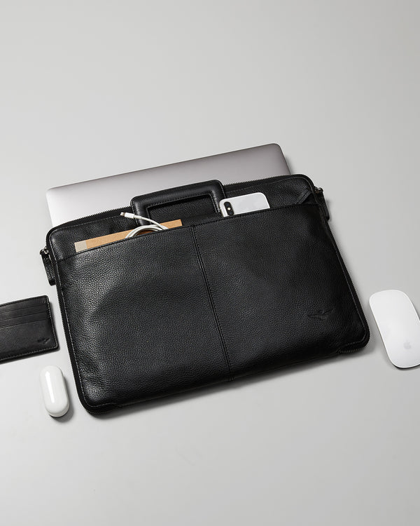 Montoro Black Compact Briefcase