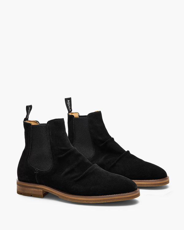 Morrison Black Suede Chelsea Boots