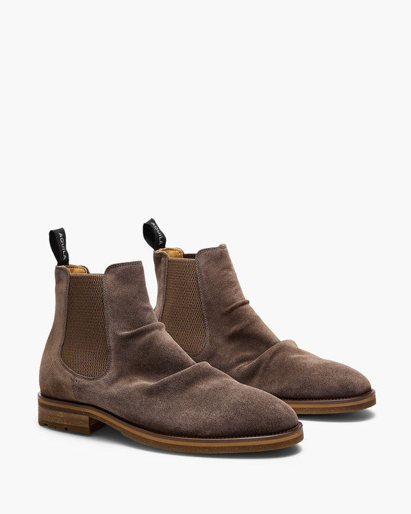 Morrison Grey Suede Chelsea Boots