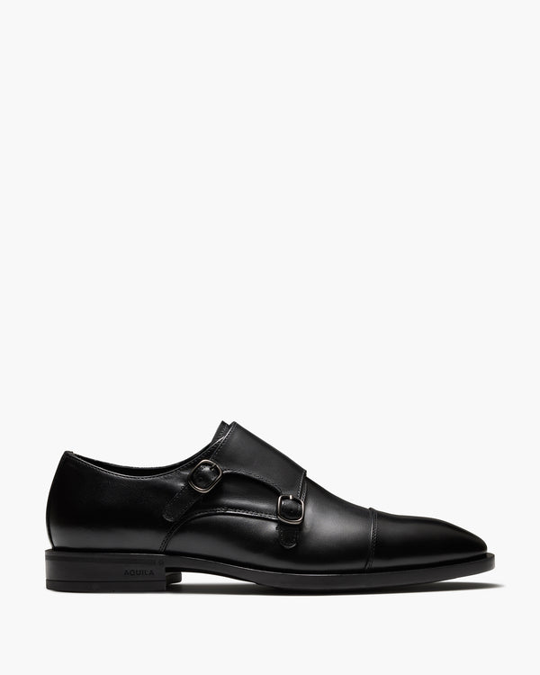 Murphy Black Monk Strap Shoes