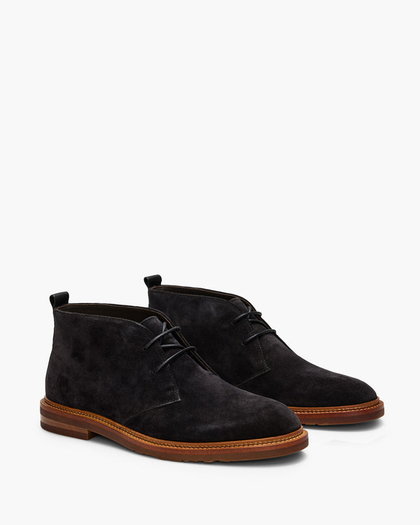 Ollie Navy Suede Chukka Boots