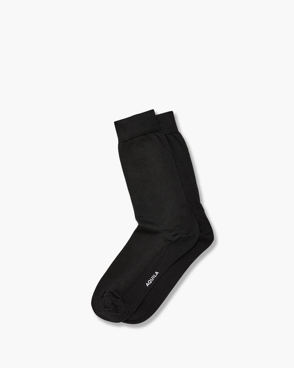 Aquila Black Plain Socks