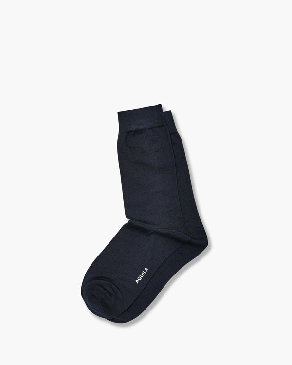 Aquila Navy Plain Socks
