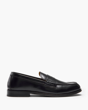 Prescott Black Hi-Shine Penny Loafers