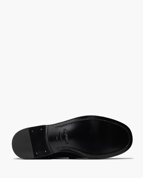 Prescott Black Hi-Shine Penny Loafers