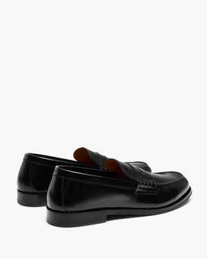 Prescott Black Hi-Shine Penny Loafers